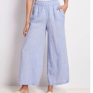 Vineyard Vines Wide-Leg Linen Pants in Jake Blue
